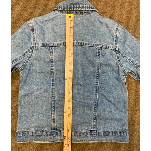 Levis Jacket Girls M (10-12 YRS) Denim Trucker Classic Button 100% Cotton Jean - Picture 8 of 10
